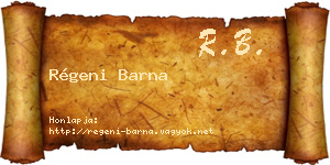 Régeni Barna névjegykártya